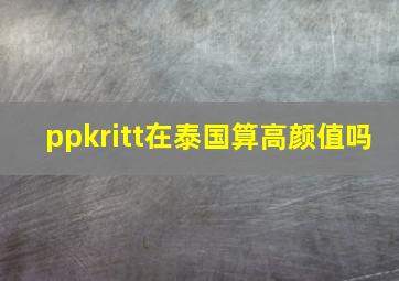 ppkritt在泰国算高颜值吗