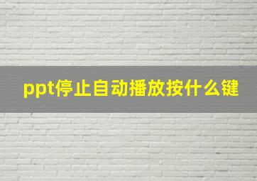 ppt停止自动播放按什么键