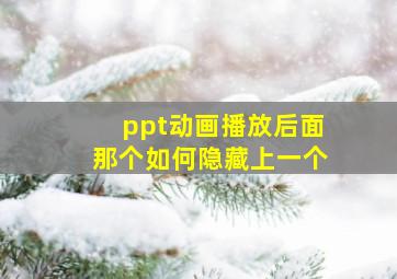 ppt动画播放后面那个如何隐藏上一个