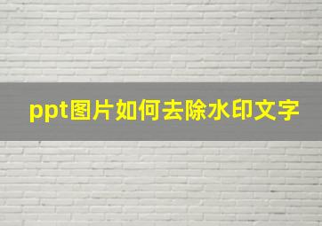 ppt图片如何去除水印文字