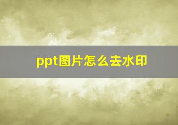 ppt图片怎么去水印