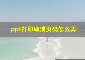 ppt打印取消页码怎么弄