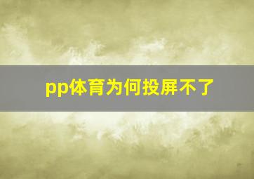 pp体育为何投屏不了