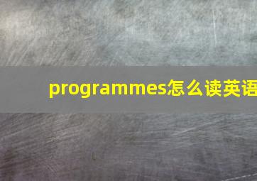 programmes怎么读英语