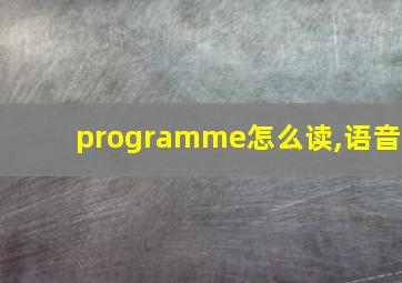 programme怎么读,语音