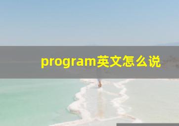 program英文怎么说