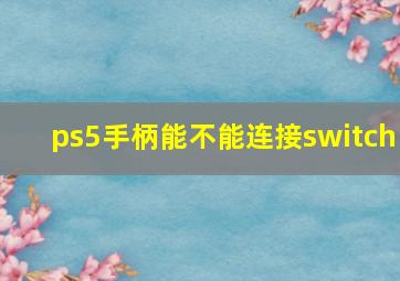 ps5手柄能不能连接switch