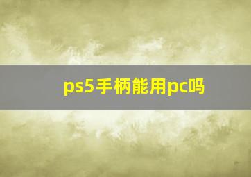 ps5手柄能用pc吗