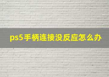 ps5手柄连接没反应怎么办