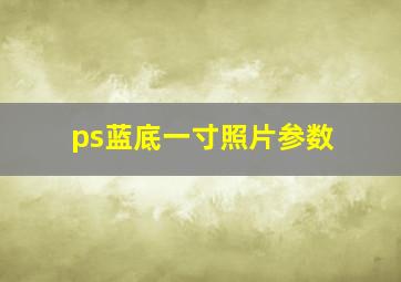 ps蓝底一寸照片参数