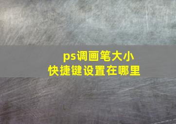 ps调画笔大小快捷键设置在哪里