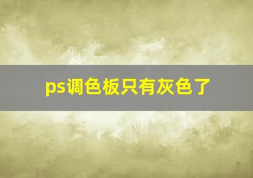 ps调色板只有灰色了