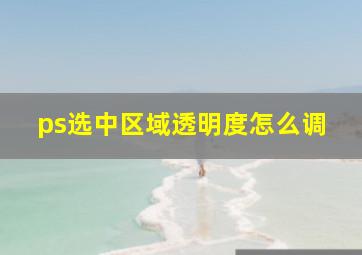 ps选中区域透明度怎么调