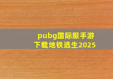 pubg国际服手游下载地铁逃生2025