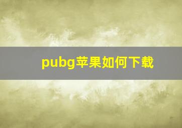 pubg苹果如何下载