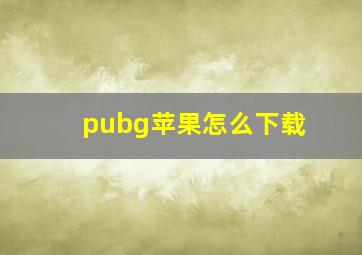 pubg苹果怎么下载