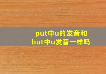 put中u的发音和but中u发音一样吗