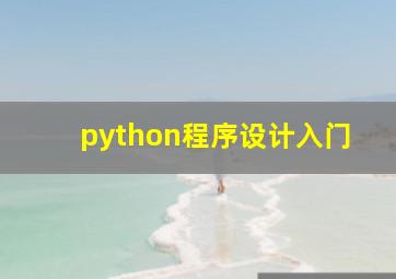 python程序设计入门