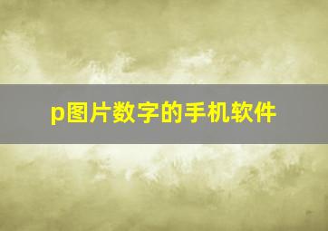 p图片数字的手机软件