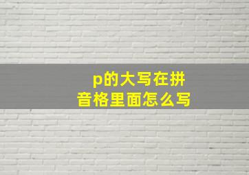 p的大写在拼音格里面怎么写