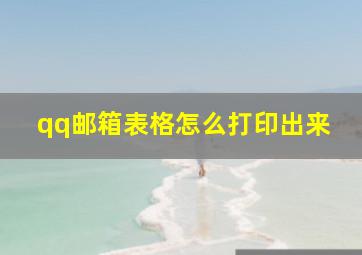 qq邮箱表格怎么打印出来