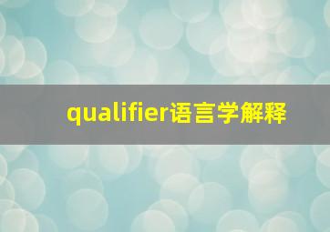 qualifier语言学解释