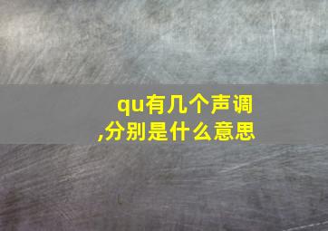 qu有几个声调,分别是什么意思