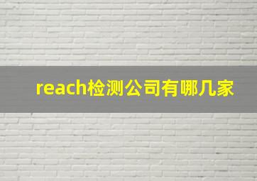 reach检测公司有哪几家