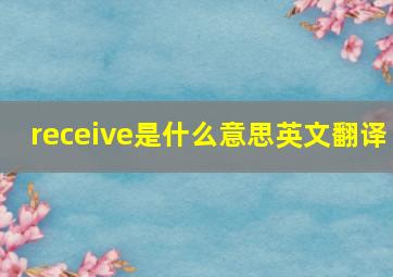 receive是什么意思英文翻译