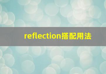 reflection搭配用法