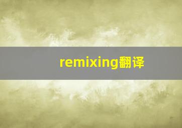 remixing翻译