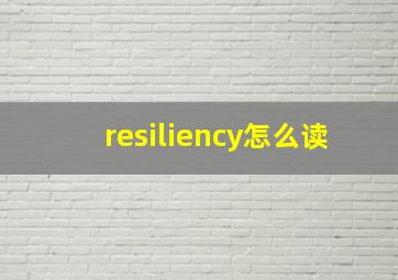 resiliency怎么读