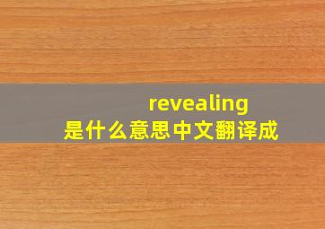 revealing是什么意思中文翻译成