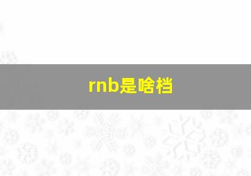 rnb是啥档