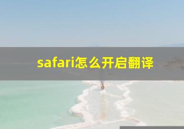 safari怎么开启翻译