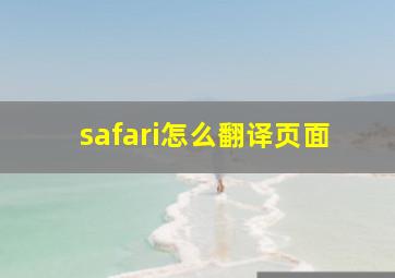 safari怎么翻译页面