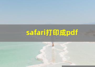 safari打印成pdf