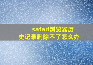 safari浏览器历史记录删除不了怎么办