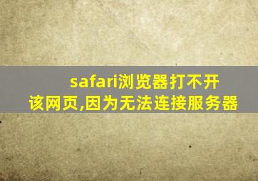 safari浏览器打不开该网页,因为无法连接服务器