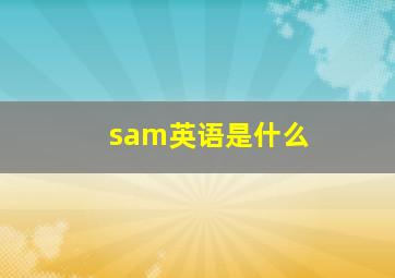 sam英语是什么