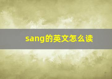 sang的英文怎么读