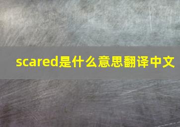 scared是什么意思翻译中文