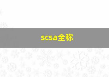 scsa全称