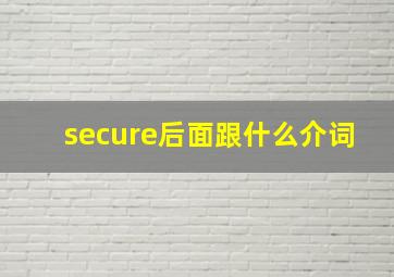 secure后面跟什么介词