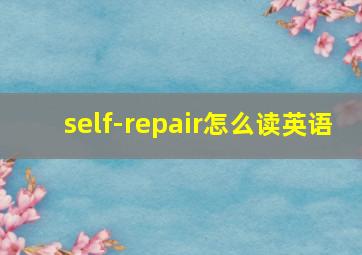 self-repair怎么读英语