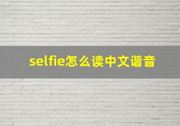 selfie怎么读中文谐音