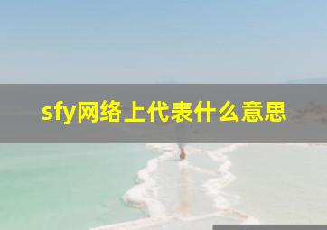 sfy网络上代表什么意思