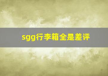 sgg行李箱全是差评