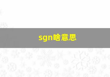 sgn啥意思