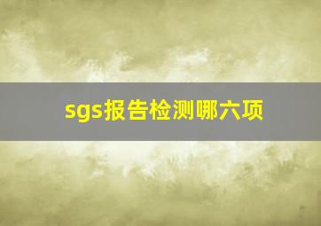 sgs报告检测哪六项